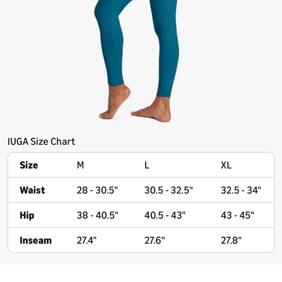 Amazon iuga high waist yoga pants peacock blue women’s size medium NWT - Picture 11 of 11